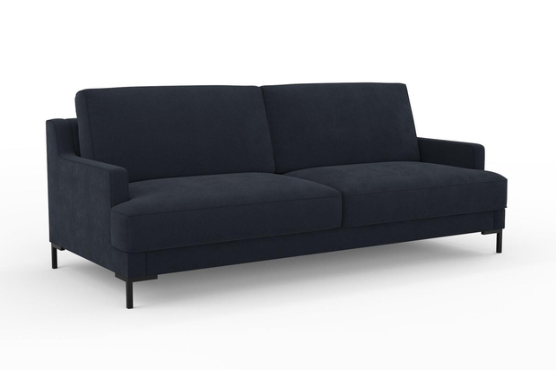 Photo of the fabric Alpaca Velvet Midnight swatch by Mokum. Use for Upholstery, Accessory. Style of Plain, Velvet