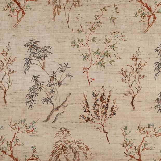 Photo of the fabric Zen 14726 607 swatch by Fischbacher 1819. Use for Curtains. Style of Floral And Botannical