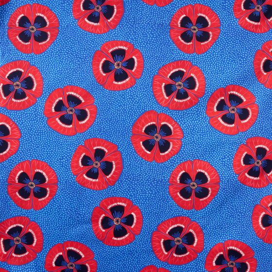 Photo of the fabric Poppy 14699 901 swatch by Fischbacher 1819. Use for Upholstery, Accessory. Style of Floral And Botannical