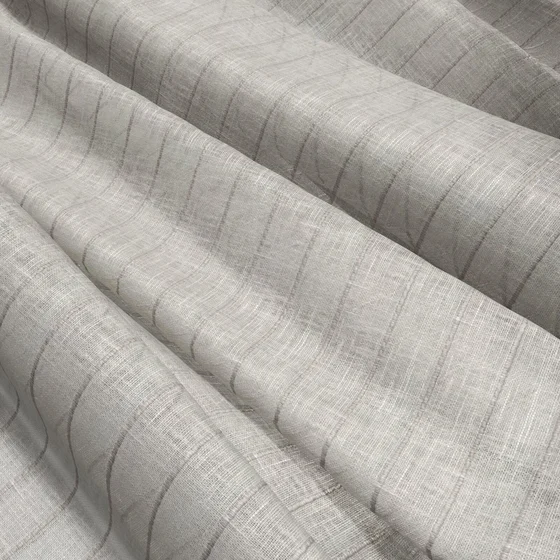 Photo of the fabric Nikau Stone swatch by James Dunlop. Use for Sheer Curtains. Style of Sheer, Stripe