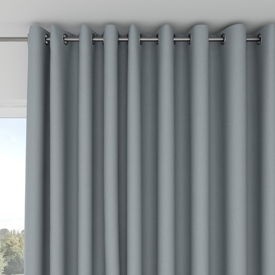Photo of the fabric Satori Stonewash Copenhagen swatch by Mokum. Use for Curtains, Upholstery Light Duty, Accessory, Top of Bed. Style of Plain, Texture