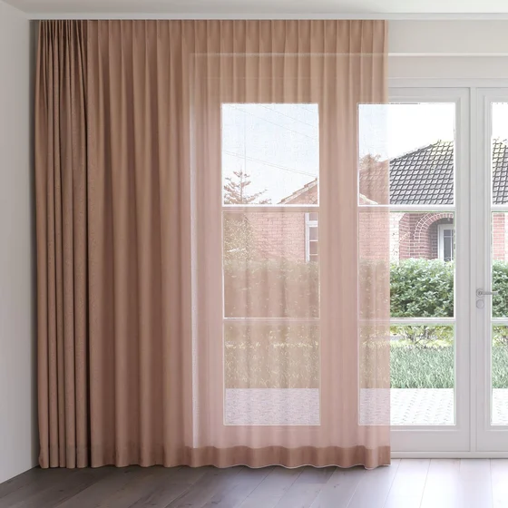 Photo of the fabric Element Blush swatch by James Dunlop. Use for Curtains. Style of Plain, Texture
