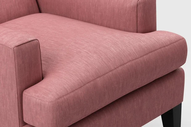 Photo of the fabric Determination Rosebud swatch by James Dunlop FibreGuard. Use for Curtains, Upholstery, Accessory, Top of Bed. Style of Plain, Velvet