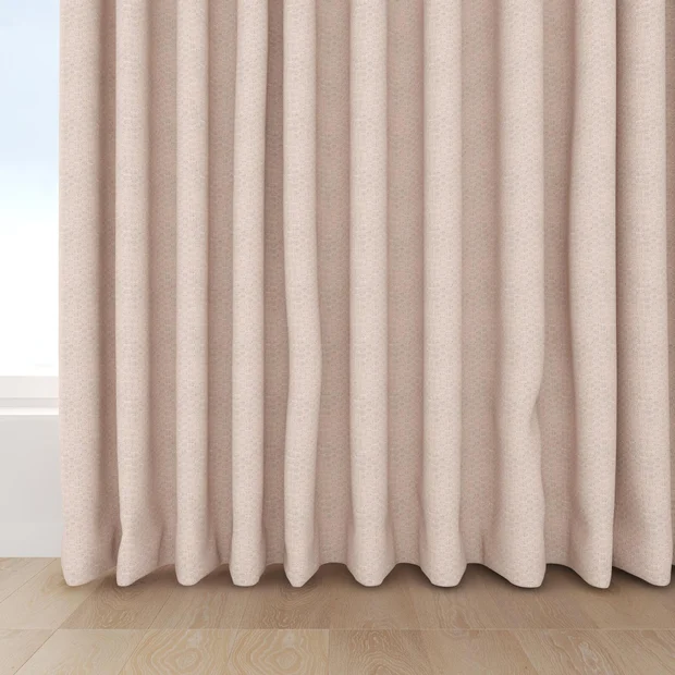 Photo of the fabric Cestino Blush swatch by Mokum. Use for Curtains. Style of Plain, Texture