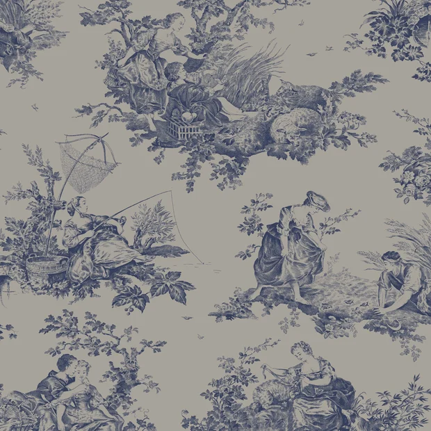 Photo of the fabric Scene D'Ete Vel Wallpaper 8799 8799 67 06 swatch by Casadeco. Use for Wall Covering. Style of Floral And Botannical