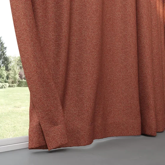 Photo of the fabric Bora Bora Spice swatch by Mokum FibreGuard. Use for Curtains, Upholstery, Accessory. Style of Plain, Texture