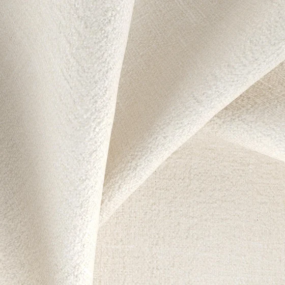 Photo of the fabric Cavalry Snow swatch by Zepel FibreGuard. Use for Curtains, Upholstery, Accessory, Top of Bed. Style of Chenille, Plain
