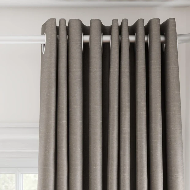 Photo of the fabric Silk Road Aloy swatch by James Dunlop Essentials. Use for Curtains, Accessory. Style of Plain, Texture