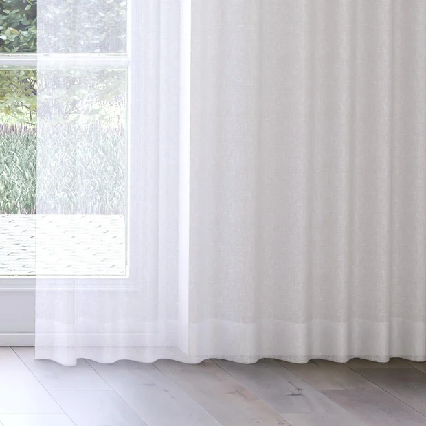 Photo of the fabric Seaview Alabaster swatch by James Dunlop. Use for Sheer Curtains. Style of Plain, Sheer