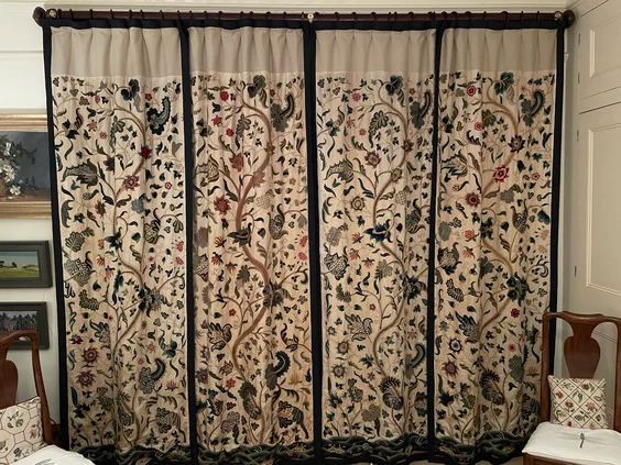 Jacobean crewelwork curtains
