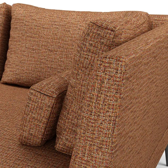 Photo of the fabric Gabrielle Cherrywood swatch by Mokum FibreGuard. Use for Upholstery, Accessory, Top of Bed. Style of Plain, Texture