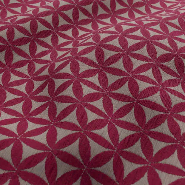 Photo of the fabric Tapa Fuchsia swatch by James Dunlop. Use for Upholstery, Accessory. Style of Geometric