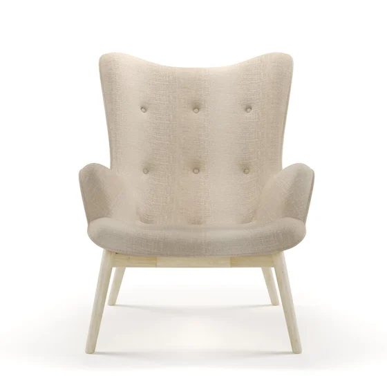 Photo of the fabric Maxime Sand swatch by James Dunlop. Use for Upholstery, Accessory. Style of Stripe, Texture