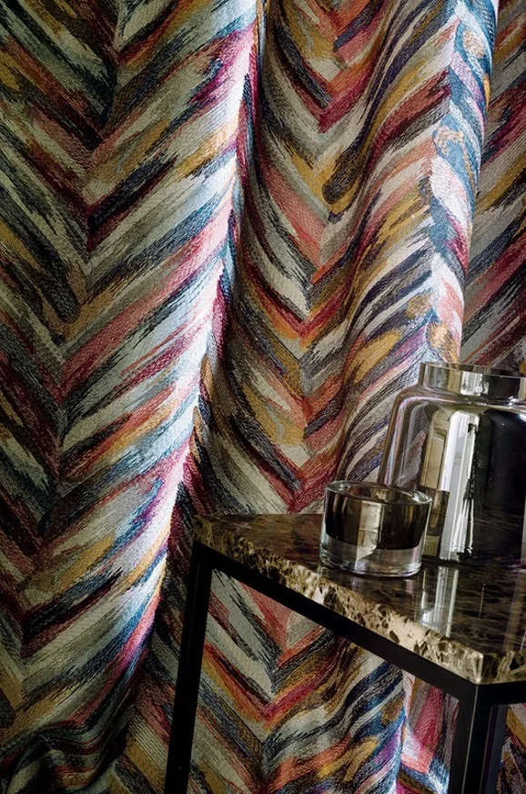 Photo of the fabric Petrouchka 4227 4227 0118 in situ by Casamance. Use for Curtains, Accessory. Style of Embroidery