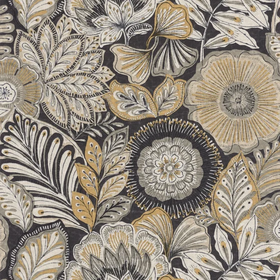 Photo of the fabric Batik Wallpaper 8815 8815 97 03 swatch by Casadeco. Use for Wall Covering. Style of Floral And Botannical