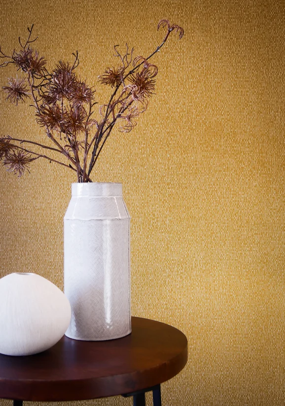 Photo of the fabric Roseau Wp 7513 7513 4188 in situ by Casamance. Use for Wall Covering. Style of Plain