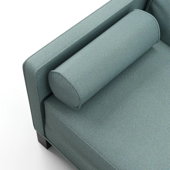 Photo of the fabric Aviator Peacock swatch by James Dunlop FibreGuard. Use for Upholstery, Accessory, Top of Bed. Style of Chenille, Plain