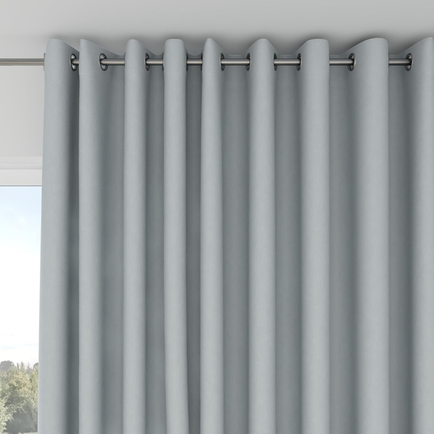 Photo of the fabric Satori Stonewash Duckegg Blue swatch by Mokum. Use for Curtains, Upholstery Light Duty, Accessory, Top of Bed. Style of Plain, Texture