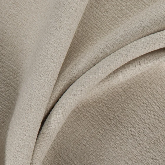 Photo of the fabric Softly Sesame swatch by Zepel. Use for Curtains, Upholstery, Accessory, Top of Bed. Style of Plain, Texture