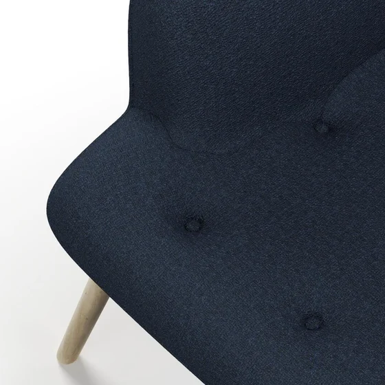 Photo of the fabric Sabato Navy swatch by James Dunlop FibreGuard. Use for Upholstery, Accessory. Style of Plain, Texture