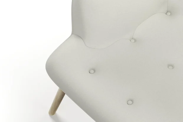Photo of the fabric Sit Out Greige swatch by James Dunlop FibreGuard. Use for Upholstery, Accessory. Style of Plain, Taffeta
