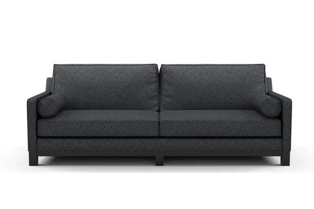 Photo of the fabric Raptor Charcoal swatch by James Dunlop FibreGuard. Use for Upholstery, Accessory, Top of Bed. Style of Plain, Texture