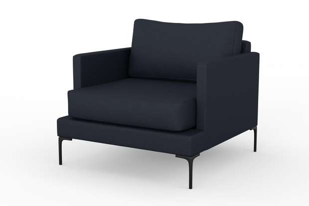 Photo of the fabric Epitome Ink swatch by Mokum. Use for Upholstery, Accessory. Style of Plain, Taffeta