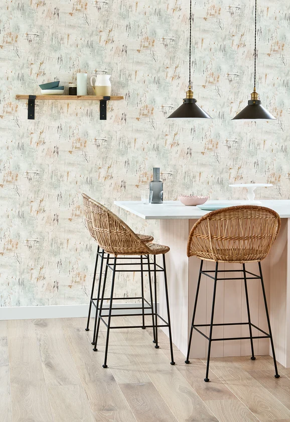 Photo of the fabric Sgraffito W629 03 in situ by Villa Nova. Use for Wall Covering. Style of Abstract