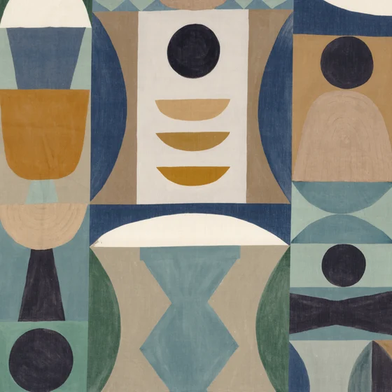 Photo of the fabric Atelier Sud 3210 0204 swatch by Casamance. Use for Curtains, Accessory. Style of Abstract