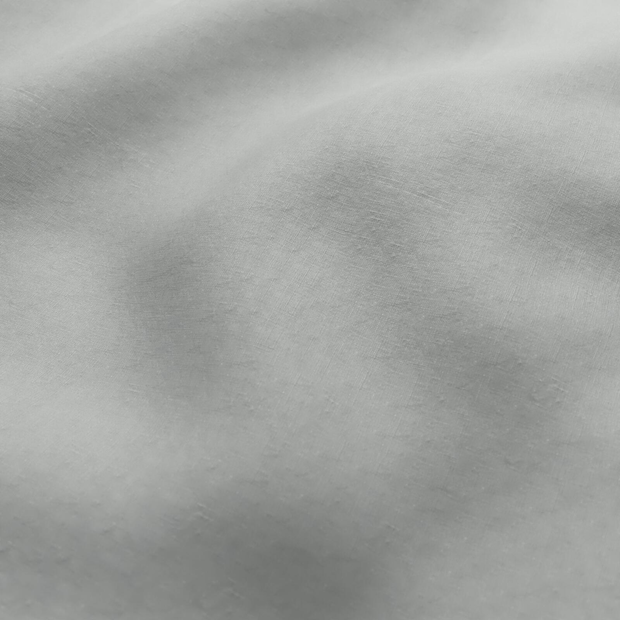 Photo of the fabric Satori Stonewash Silver Birch swatch by Mokum. Use for Curtains, Upholstery Light Duty, Accessory, Top of Bed. Style of Plain, Texture