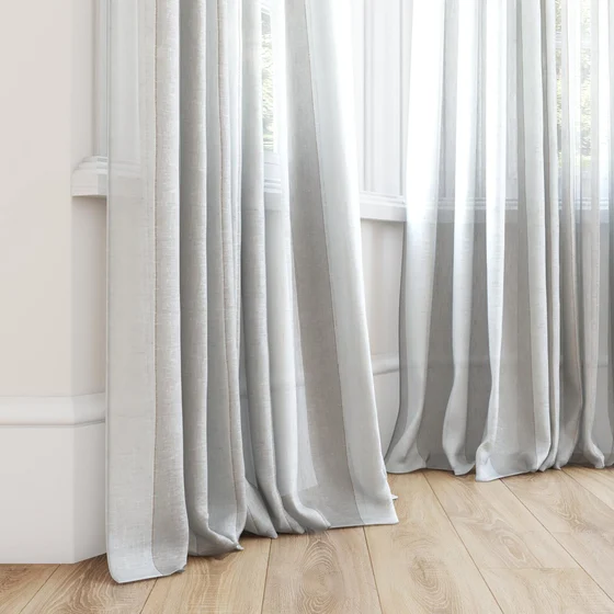 Photo of the fabric Kyoto Stripe Sage swatch by James Dunlop. Use for Curtains. Style of Stripe, Texture