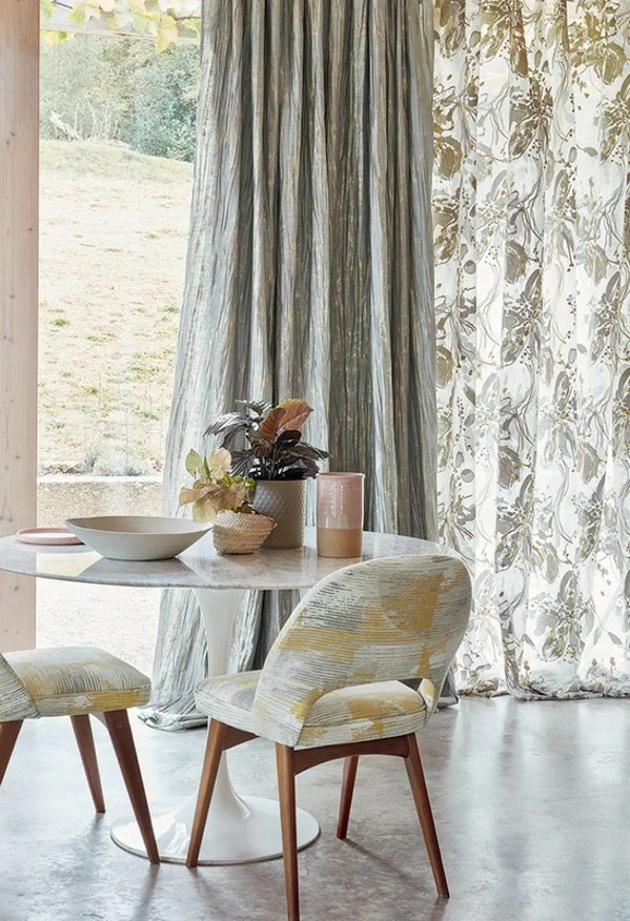 Photo of the fabric Artesia V3368 05 in situ by Villa Nova. Use for Curtains, Accessory. Style of Print
