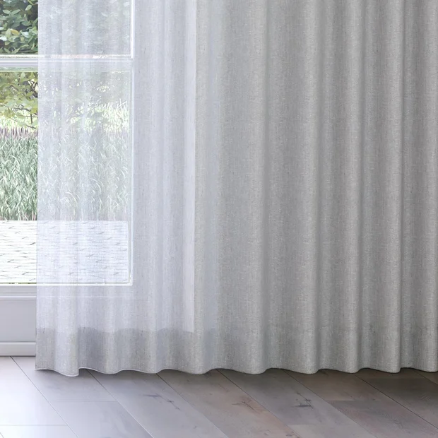 Photo of the fabric Bonsai Basalt swatch by Mokum. Use for Sheer Curtains. Style of Plain, Sheer