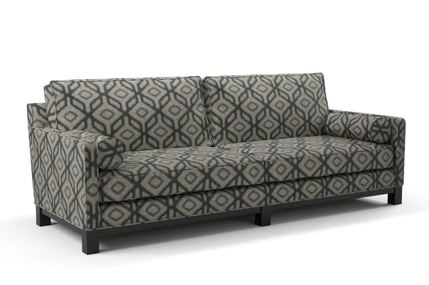 Photo of the fabric Enhance Ink swatch by James Dunlop. Use for Upholstery, Accessory. Style of Geometric, Print