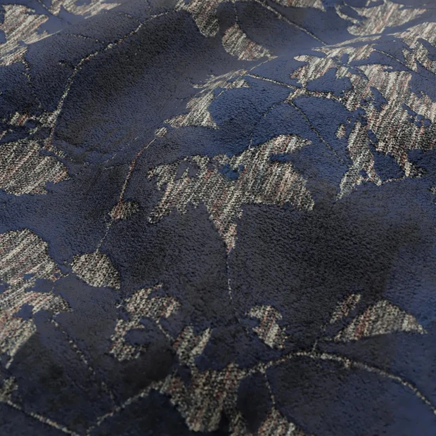 Photo of the fabric Minerva Royal swatch by Zepel. Use for Upholstery, Accessory, Top of Bed. Style of Floral And Botannical, Velvet