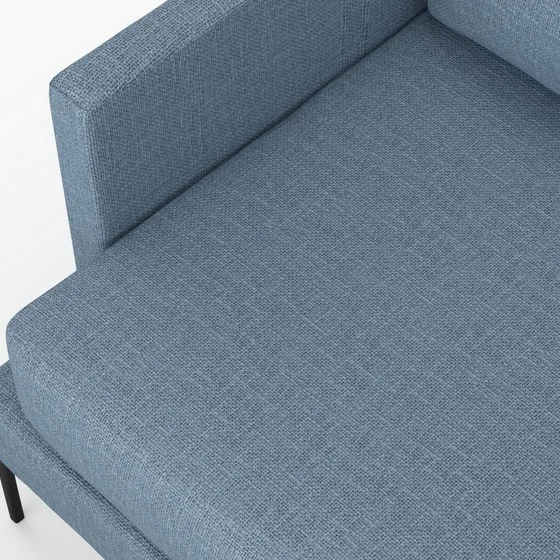 Photo of the fabric Pahi Sky swatch by Mokum. Use for Upholstery, Accessory. Style of Plain, Taffeta