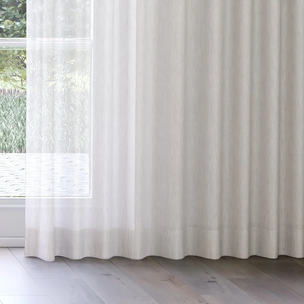 Photo of the fabric Bonsai Pebble swatch by Mokum. Use for Sheer Curtains. Style of Plain, Sheer