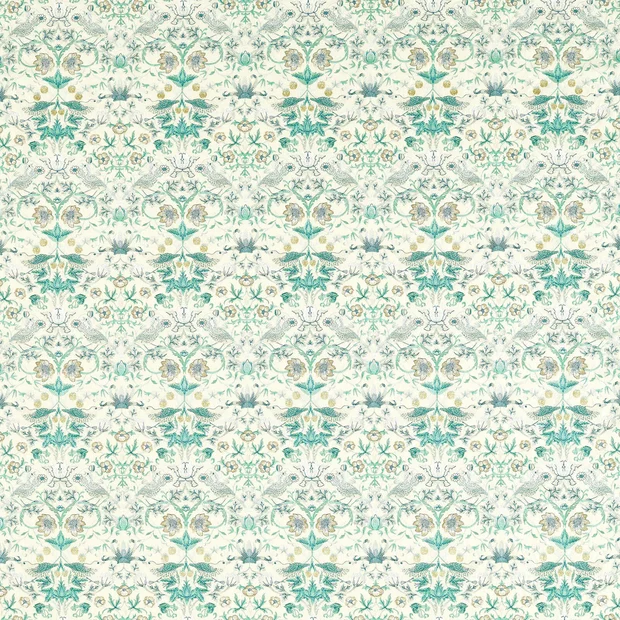 Photo of the fabric Strawberry Thief Embroidery F1745 4 swatch by Clarke & Clarke. . Style of Embroidery, Traditional