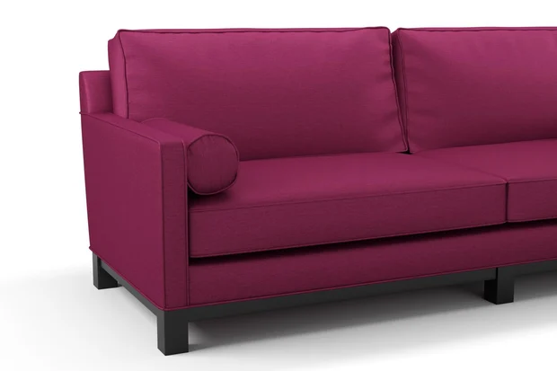 Photo of the fabric Provence Sangria swatch by James Dunlop Essentials. Use for Curtains, Upholstery, Accessory, Top of Bed. Style of Plain, Texture