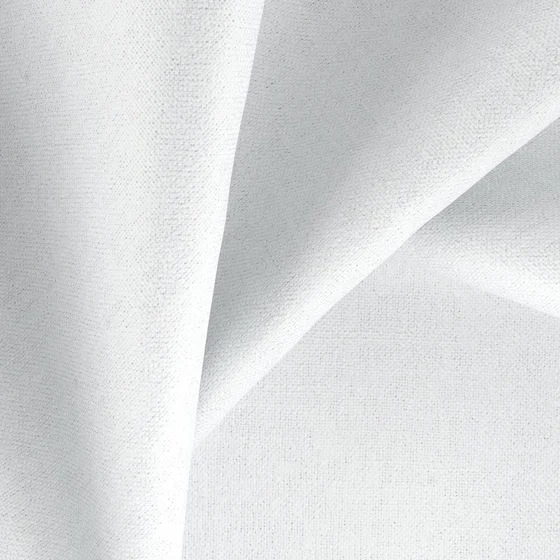 Photo of the fabric Hastings White swatch by Zepel. Use for Curtains, Upholstery, Accessory. Style of Plain, Taffeta