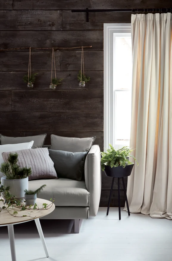 Photo of the fabric Seville 1043 66 in situ by Villa Nova. Use for Curtains, Upholstery, Accessory, Top of Bed. Style of Plain, Taffeta