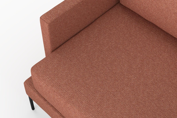 Photo of the fabric Grain Sienna swatch by Mokum. Use for Upholstery, Accessory, Top of Bed. Style of Plain, Texture