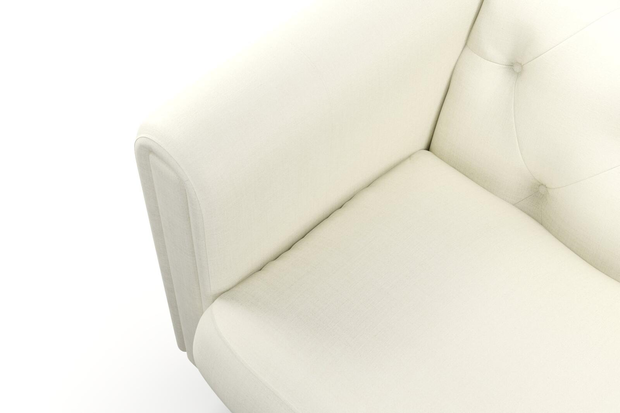 Photo of the fabric Keystone Ecru swatch by James Dunlop FibreGuard. Use for Curtains, Upholstery, Accessory, Top of Bed. Style of Plain, Texture