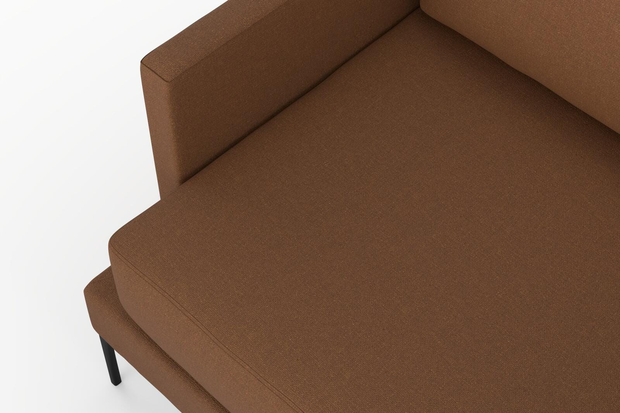 Photo of the fabric Epitome Rust swatch by Mokum. Use for Upholstery, Accessory. Style of Plain, Taffeta