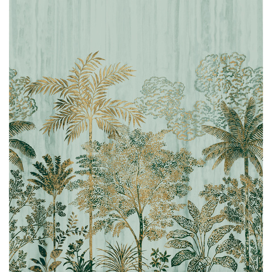 Photo of the fabric Siwa Panel 7529 7529 2446 swatch by Casamance. Use for Wall Covering, Wall Panel/Mural. Style of Floral And Botannical