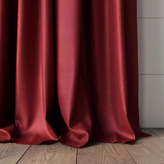 Photo of the fabric Luxe Sangria swatch by James Dunlop Essentials. Use for Curtains, Accessory, Top of Bed. Style of Plain, Texture