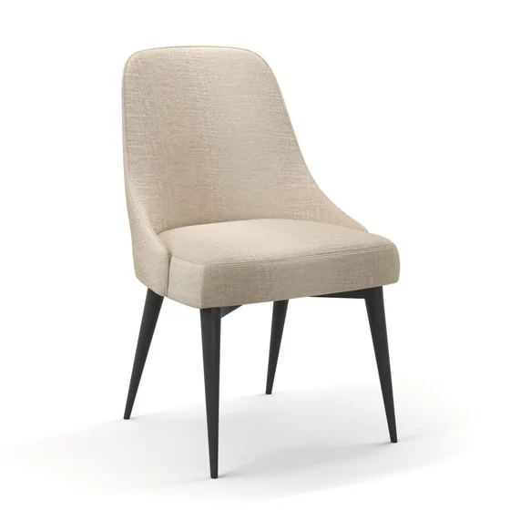 Photo of the fabric Maxime Sand swatch by James Dunlop. Use for Upholstery, Accessory. Style of Stripe, Texture