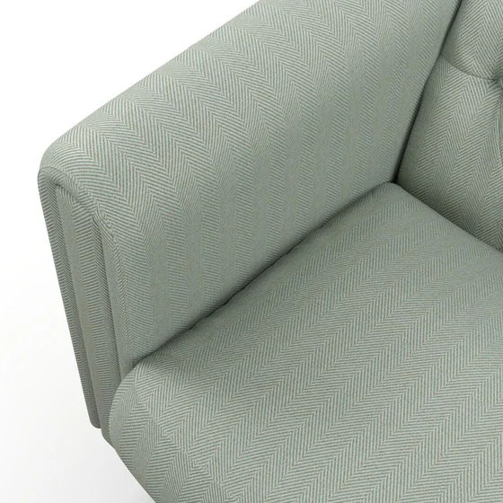 Photo of the fabric Trailblazer Duckegg swatch by James Dunlop FibreGuard. Use for Curtains, Upholstery, Accessory, Top of Bed. Style of Texture, Traditional