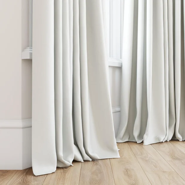 Photo of the fabric Eclipse Blackout Pearl swatch by James Dunlop. Use for Curtains. Style of Plain, Texture