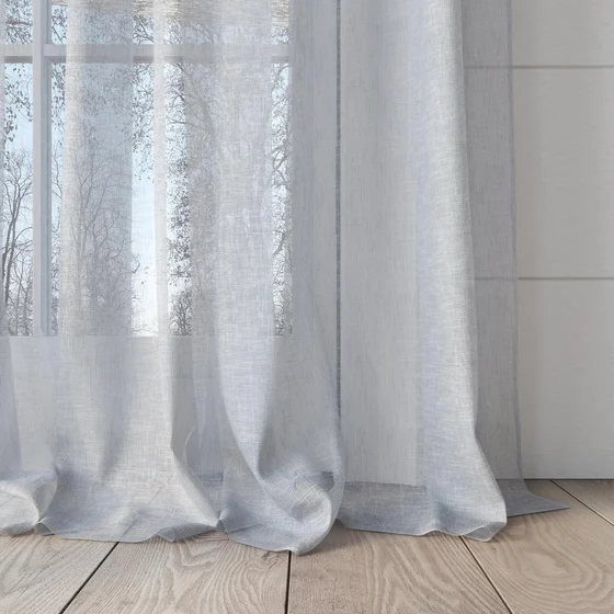 Photo of the fabric Seaview Sky swatch by James Dunlop. Use for Sheer Curtains. Style of Plain, Sheer